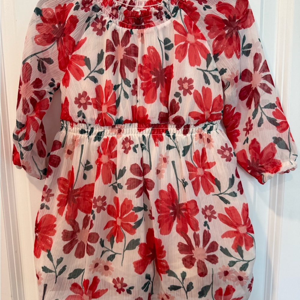 Carter's Floral Red and White Casual Dress